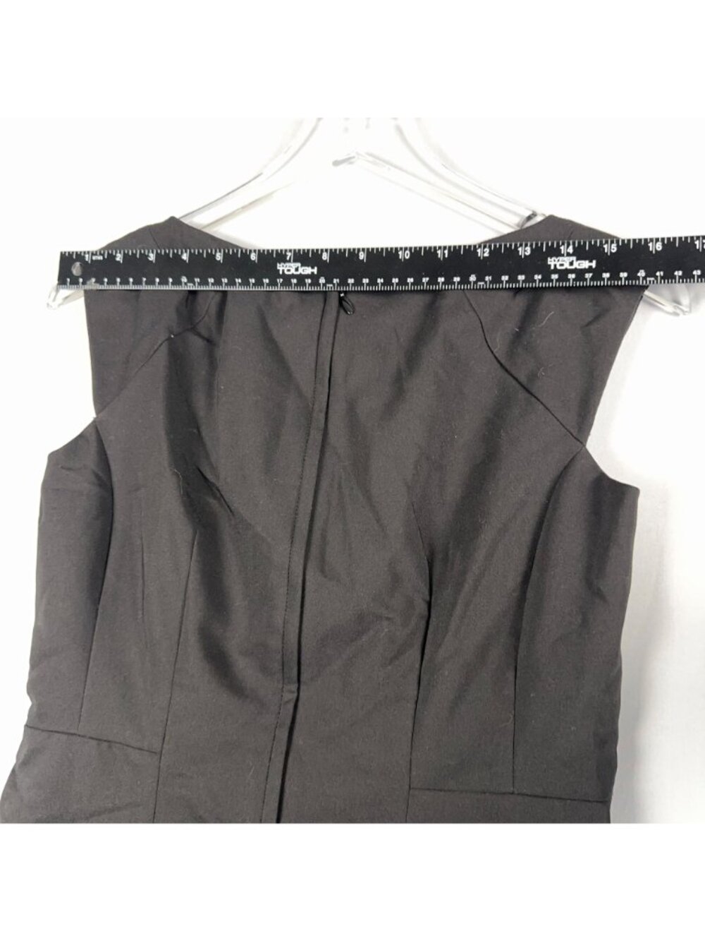 H&M Sheath Dress Size 8 Black  Sleeveless Zipper Back Boat Neck - Picture 9 of 10